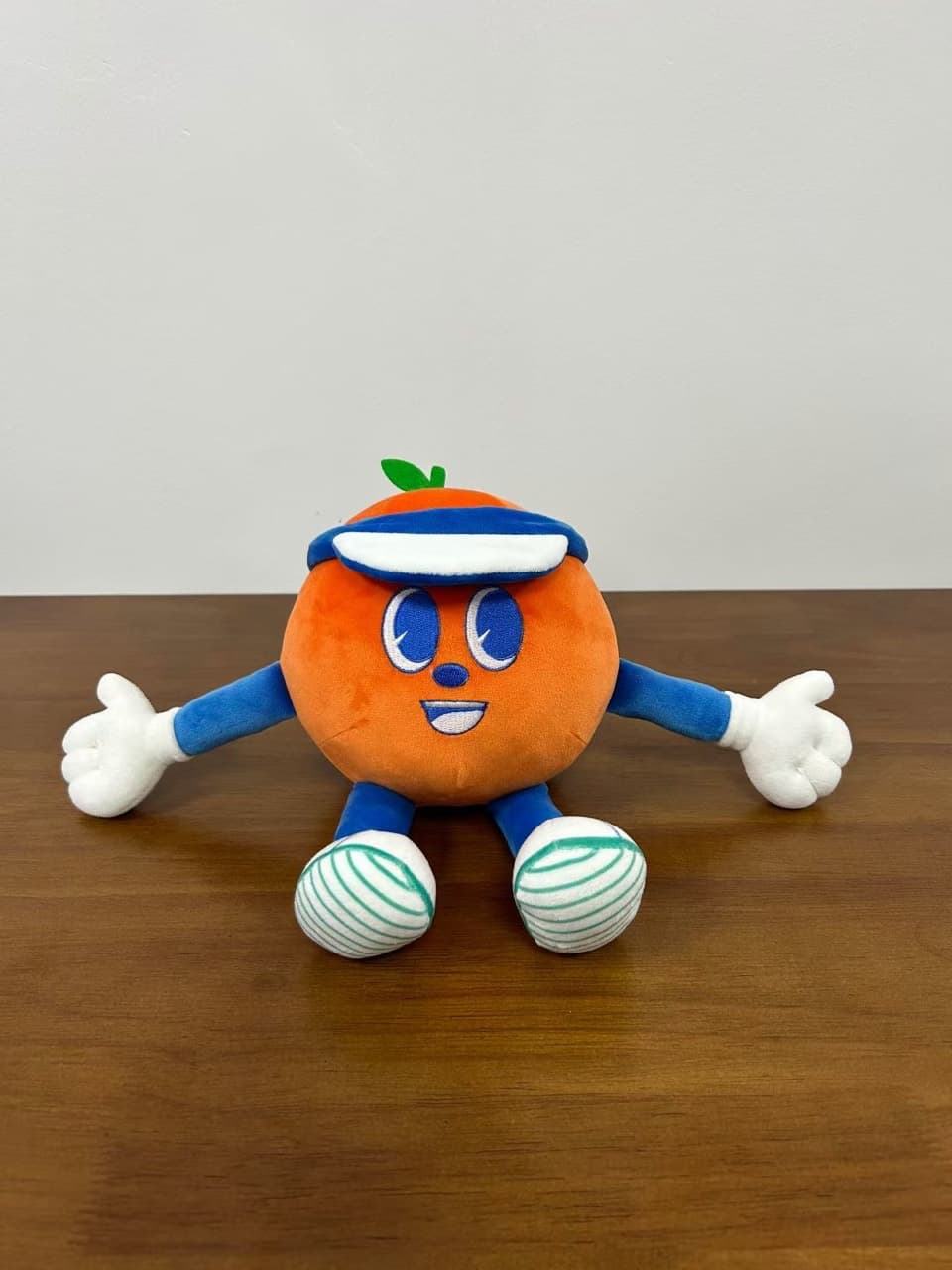 Custom fruit mascot plush toy with visor and sneakers