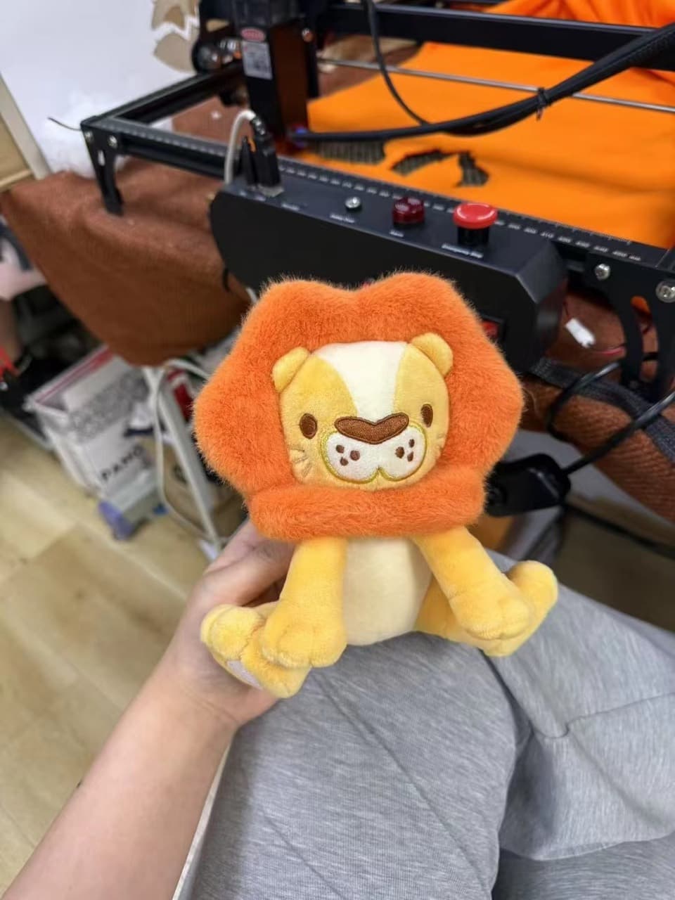 Novelty food character plush keychain charm