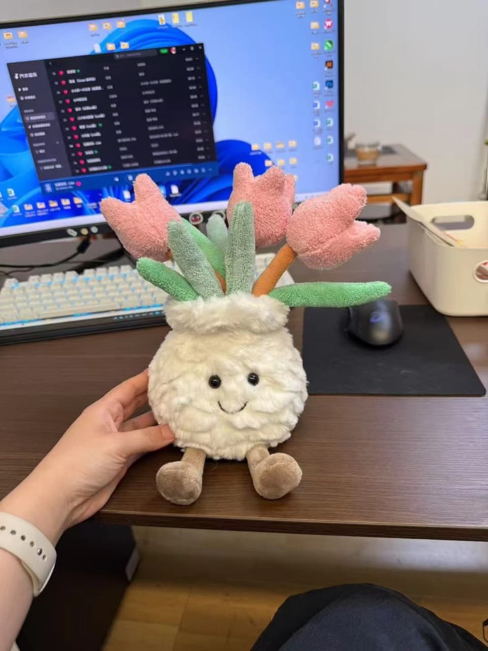 Tulip plant designer plush toy